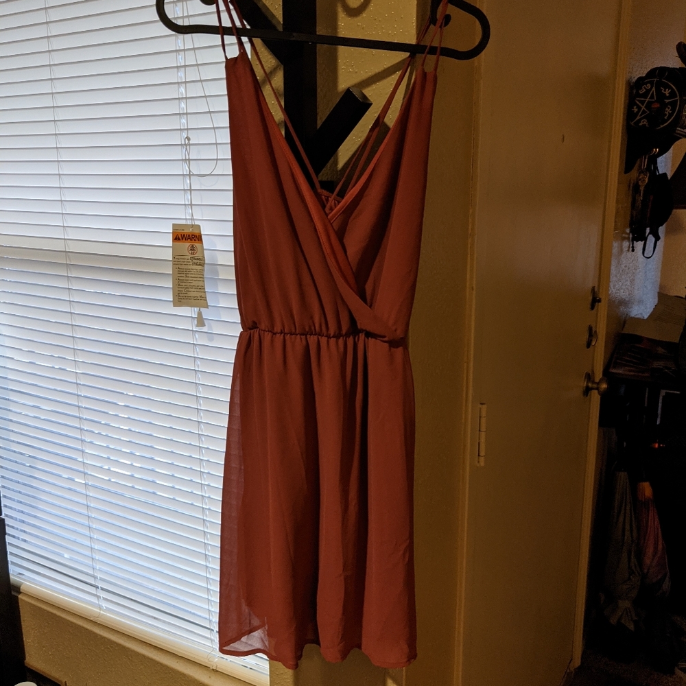 Rust Strappy mini dress